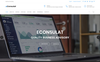 eConsulat - Solid Business Company HTML céloldal sablon