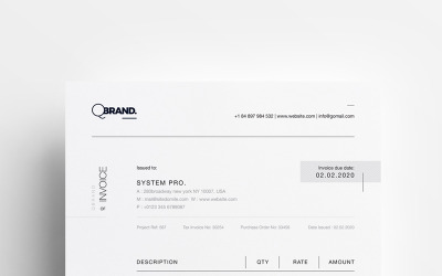 Jednoduchá čistá minimální faktura - šablona Corporate Identity