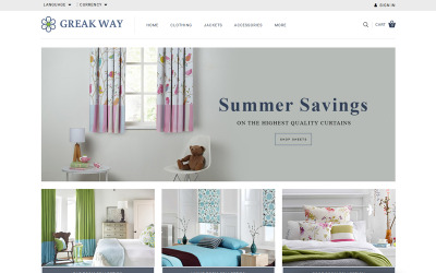 OpenCart Vorlage namens "Greak Way - Curtains Store" #71096