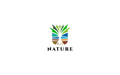 Plantilla de logotipo de árbol de naturaleza