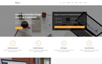 Responsive SEO Biz Modern HTML Landing Page Template Açılış Sayfası #71025
