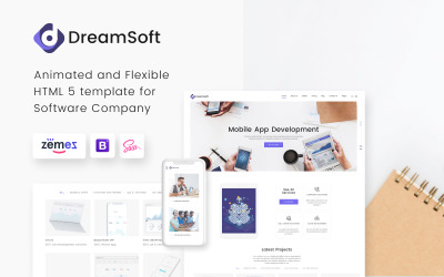 Tema Siti Web Responsive #71028 "DreamSoft - Software Development Company Multipage"