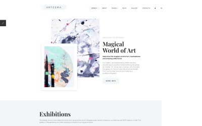 "Artesma - Art Multipage Clean Joomla Template" Responsive Joomla Template №71106