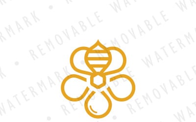 Honey Bee Bloom Logo Template