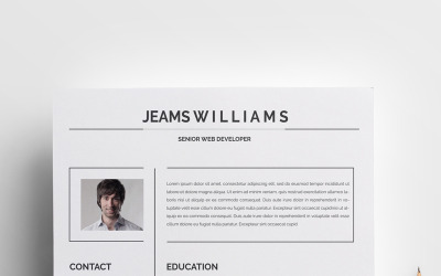 Modello di curriculum creativo e pulito di Jeams