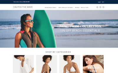 Pegue a onda - modelo OpenCart responsivo para trajes de banho