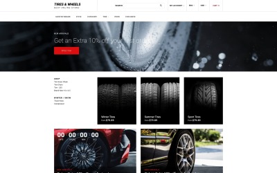 Pneumatici e ruote - Modello OpenCart del negozio online di ricambi auto