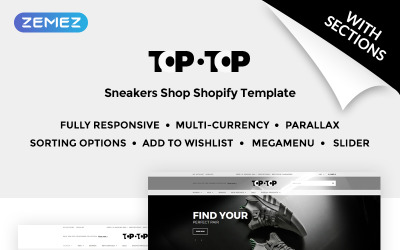 Top-Top - Tema Shopify de tênis de ginástica