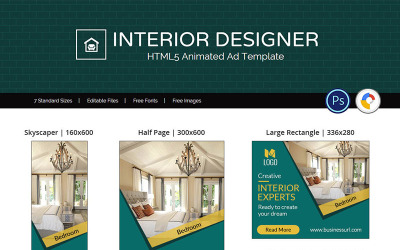 Modello Animated Banner #71252 "Real Estate | Interior Designer"