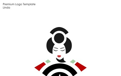 Plantilla de logotipo de geisha