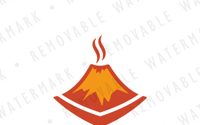 Plantilla de logotipo de volcán humeante