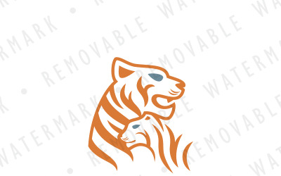Шаблон логотипа семьи тигров