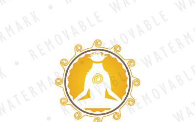 Tribal meditation logotyp mall