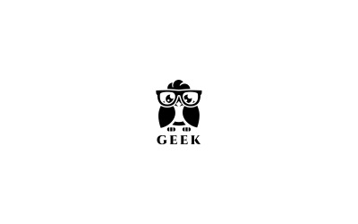 Geek Owl logó sablon