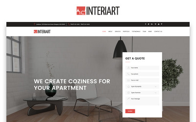 Interiart - Interior Design HTML Úvodní stránka Šablona