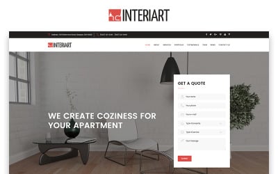 Interiart - Modelo de página de destino HTML de design de interiores