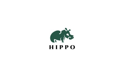 Modèle de logo hippopotame