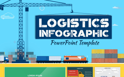Modelo de PowerPoint de conjunto de infográfico de logística