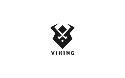 Plantilla icónica de logotipo vikingo