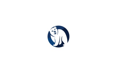Sjabloon met logo voor ijsbeer