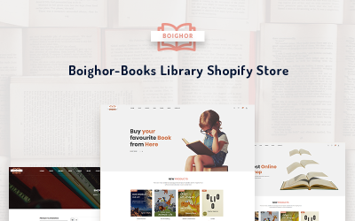 "Boighor - Books Library" - адаптивний Shopify шаблон №71430
