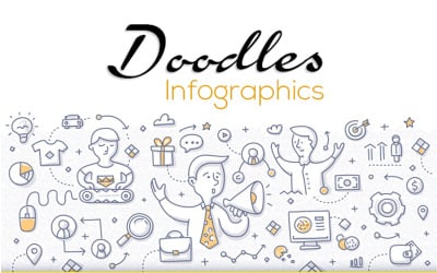 Doodle Infografik Set 1 PowerPoint-Vorlage