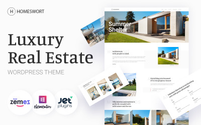 Homeswort - Lyxfastigheter WordPress Elementor-tema