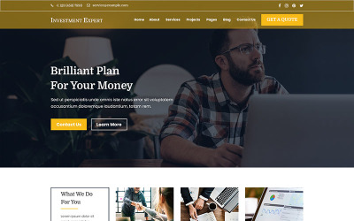 "Investment Expert - Investment and Finance" modèle PSD adaptatif #71458