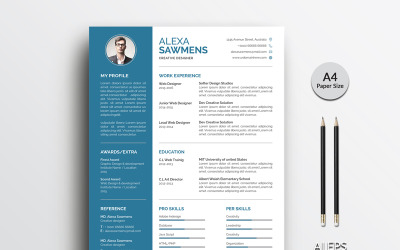 Modèle de CV Alexa Sawmens Classec