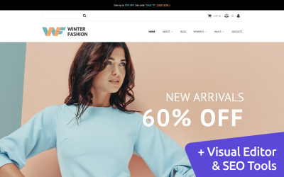 Модная зимняя одежда Шаблон электронной коммерции MotoCMS