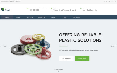 "Eco Plast - Plastic Solutions HTML5" modèle de page d'atterrissage adaptatif #71569