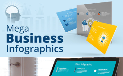 Modelo de PowerPoint de conjunto de infográfico de mega negócios
