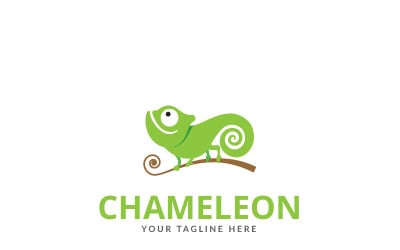 Plantilla de logotipo de diseño verde camaleón