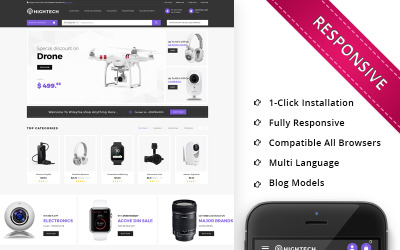 Reszponzív HiTech Electronic - Responsive PrestaShop Theme PrestaShop sablon 71515