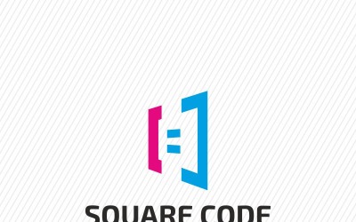 Square Code Logo Template