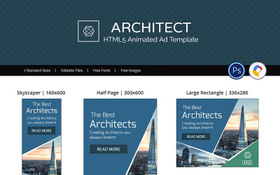 Profesionální služby | Animovaný banner s reklamním bannerem architekta