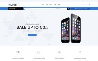 "Digita - Electronics" Responsive WooCommerce Thema №71601
