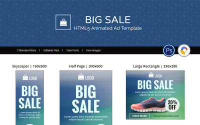 Покупки и электронная коммерция | Анимированный баннер Big Sale