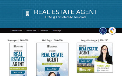 Tema Animated Banner #71685 "Real Estate | Reliable Agent Banner"