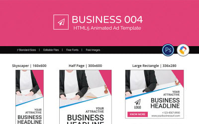 Banner animado de anúncio HTML5 empresarial 004