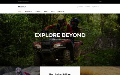 Bikentor - Extrém motorkerékpár-webáruház Shopify téma