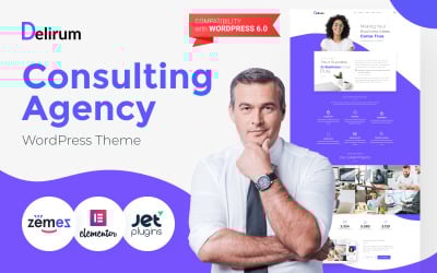 Delirum - Business Consulting &amp;amp; Corporate Landing WordPress Theme for Company Website