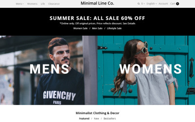 Minimal Line Co - Modèle OpenCart de magasin en ligne de style