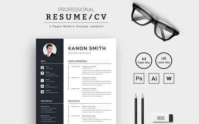Kanon Smith Designer &amp;amp; Developer Modern CV-sjabloon