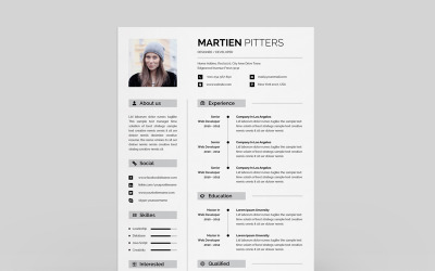 Martien Pitters Designer &amp;amp; Developer CV-sjabloon