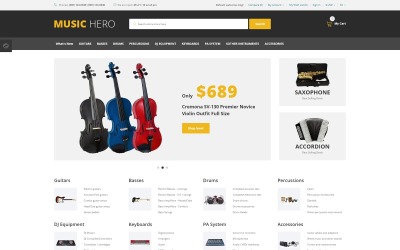 Music Hero - Шаблон OpenCart для інтернет-магазину вишуканих музичних інструментів