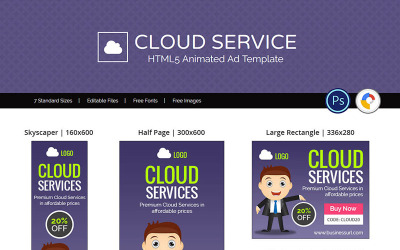 Профессиональные услуги | Облачный сервис / Хостинг Баннер Объявление Анимированный баннер