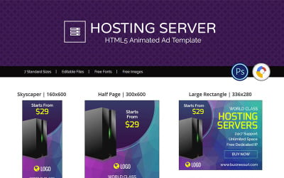Professionele diensten | Geanimeerde banner voor hostingserveradvertentie