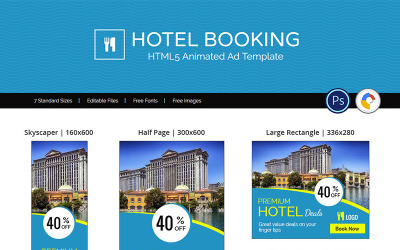 Prohlídka a cestování | Animovaný banner rezervace hotelu