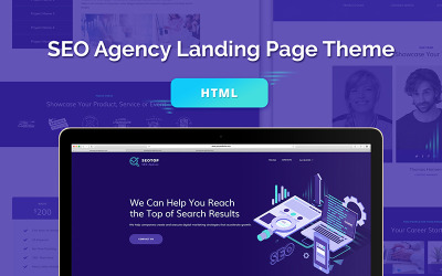 Šablona vstupní stránky HTML agentury SEO